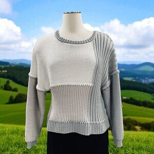 Vintage Savana Colorblock Knit Sweater Womens M Slouchy Y2K‎ Cozy Minimalist